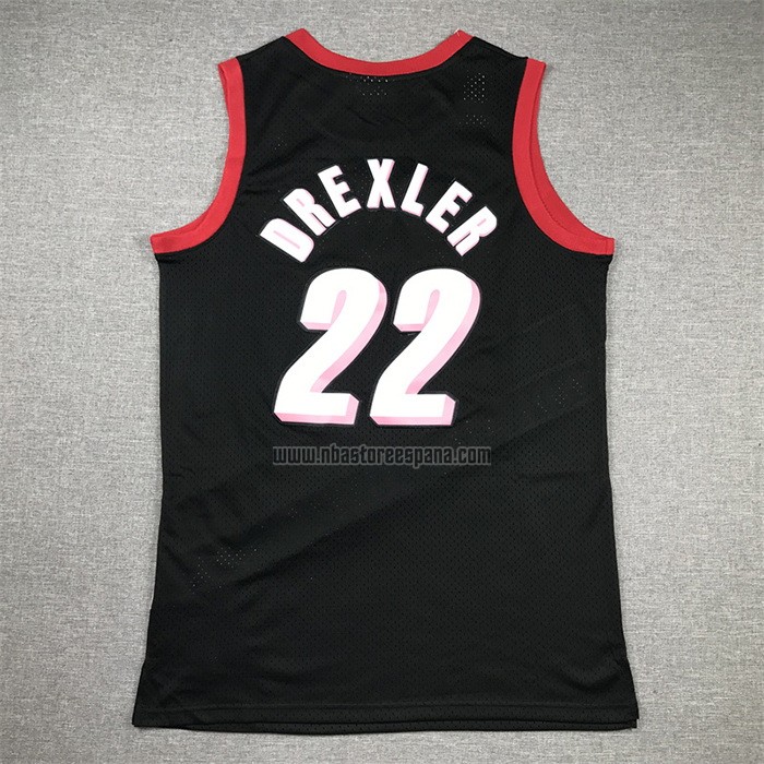 Camiseta Portland Trail Blazers Clyde Drexler NO 22 Mitchell & Ness 1991-92 Negro